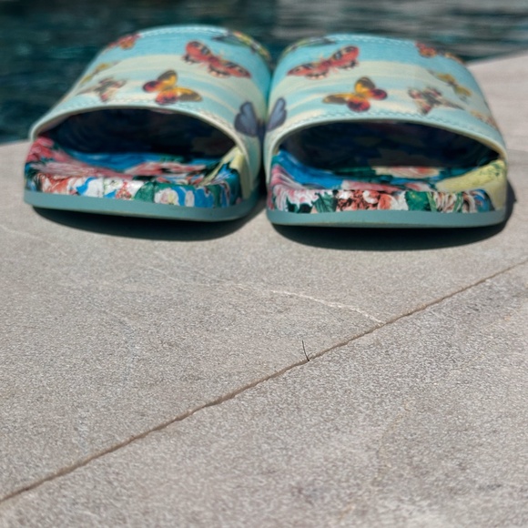 Johnny Was Costa Azul Butterfly Pool Slides Sandal 8M - Picture 2 of 10